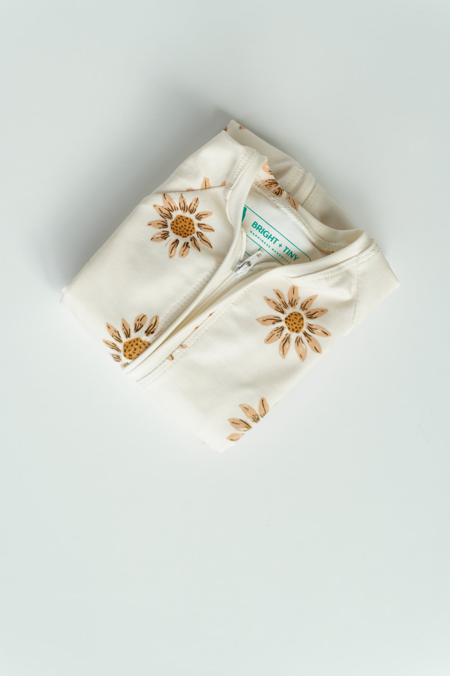 Sunflower Baby Zip Romper Outfit Short Sleeve One Piece Romper