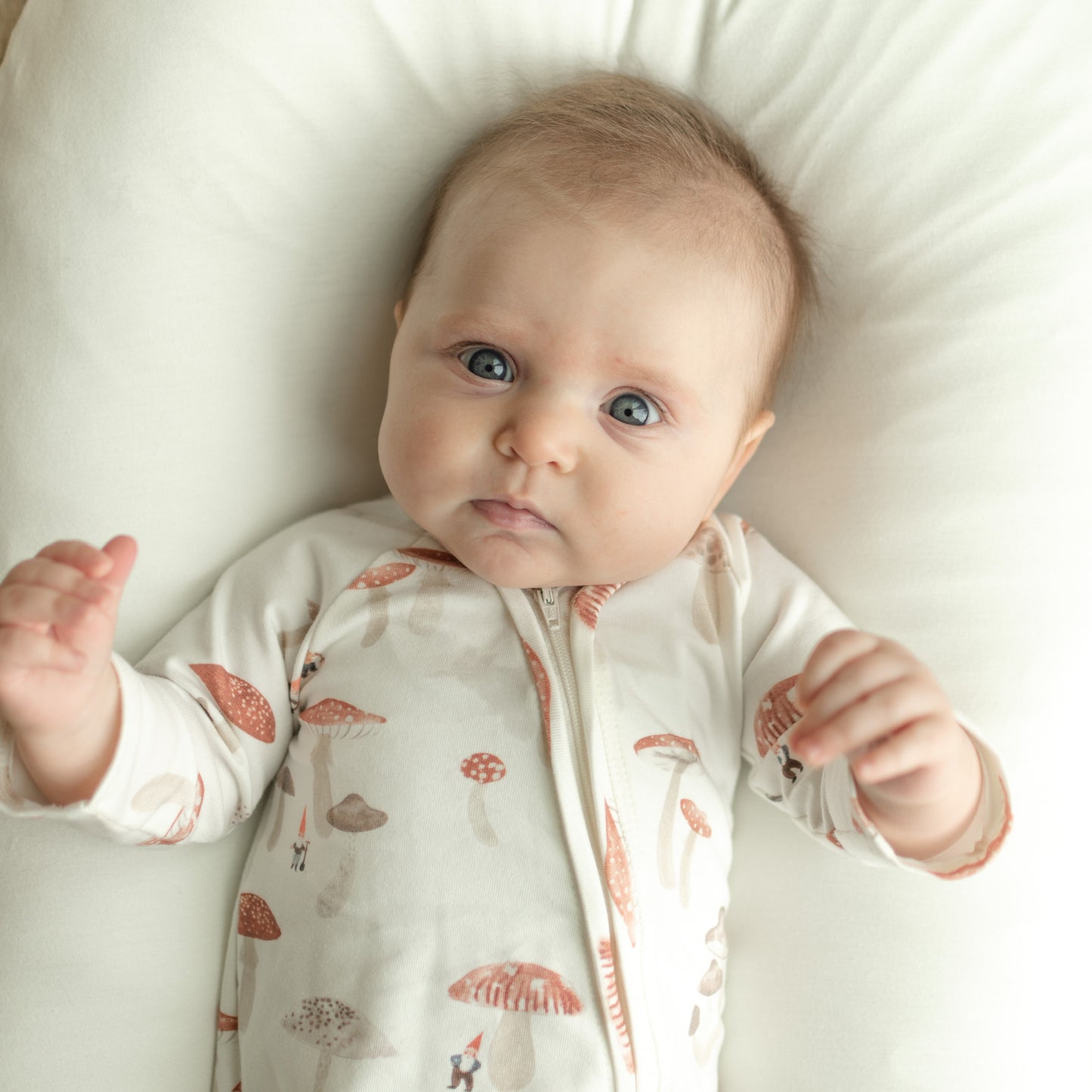 Mushroom Baby Zip Romper Outfit Long Sleeve One Piece Romper