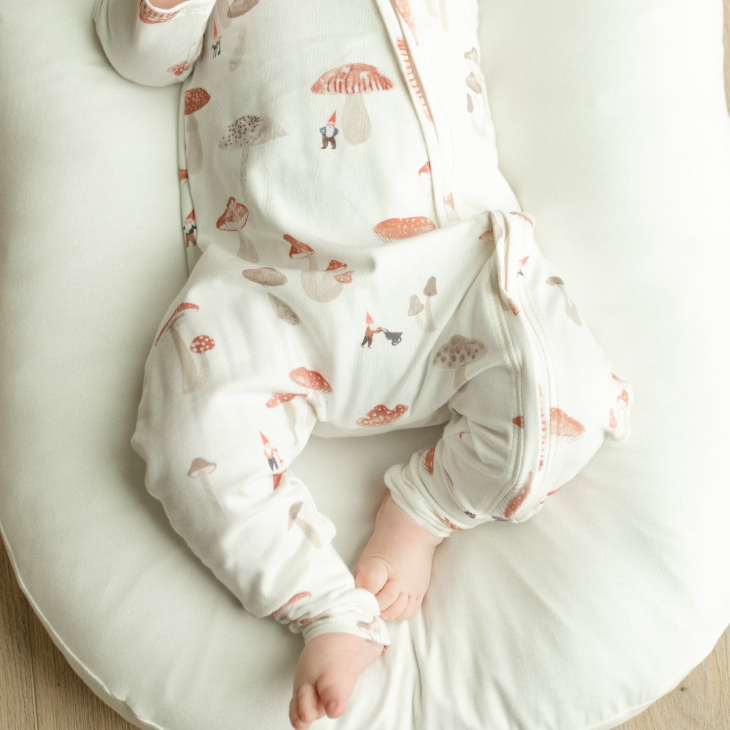 Mushroom Baby Zip Romper Outfit Long Sleeve One Piece Romper