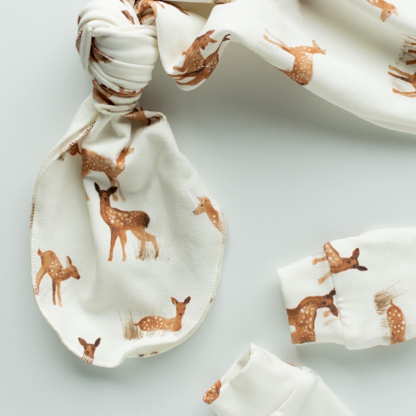 Deer Baby Knotted Gown and Hat Set