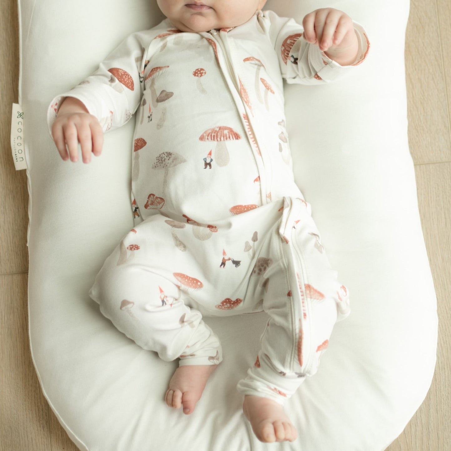 Mushroom Baby Zip Romper Outfit Long Sleeve One Piece Romper
