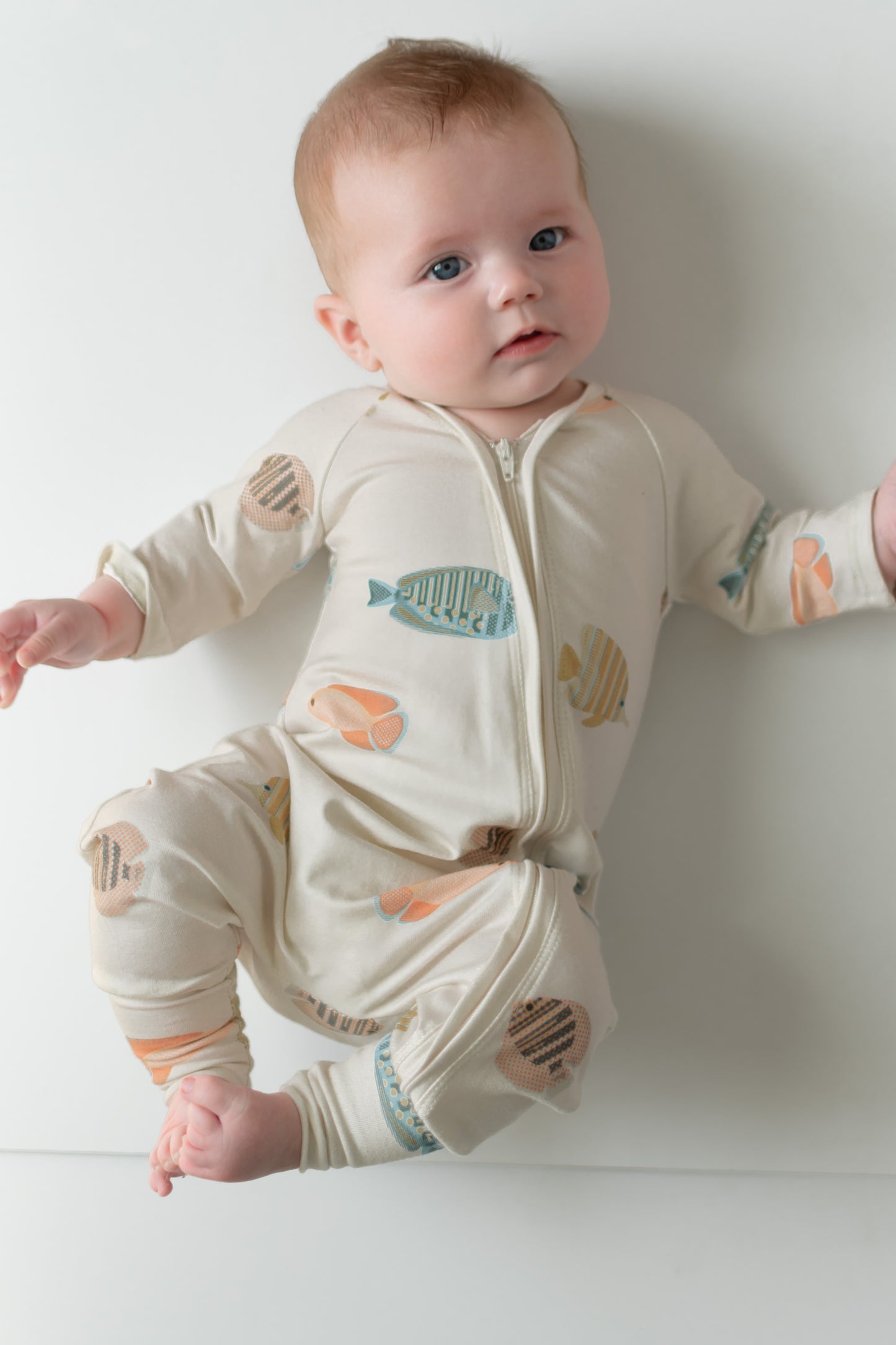 Fish Baby Zip Romper Outfit Long Sleeve One Piece Romper