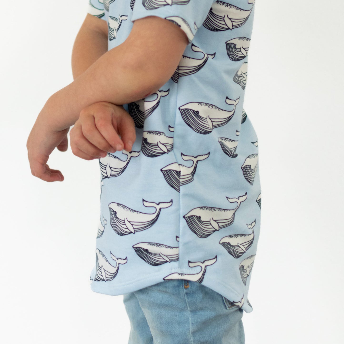 Baby Blue Whale T-shirt Long Length