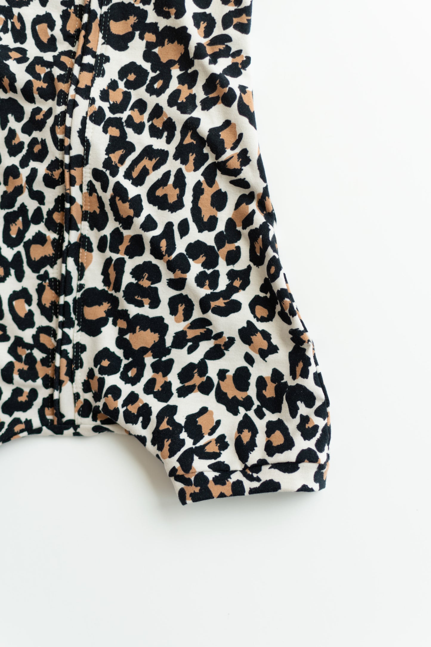 Leopard Print Baby Zip Romper Outfit Short Sleeve One Piece Romper