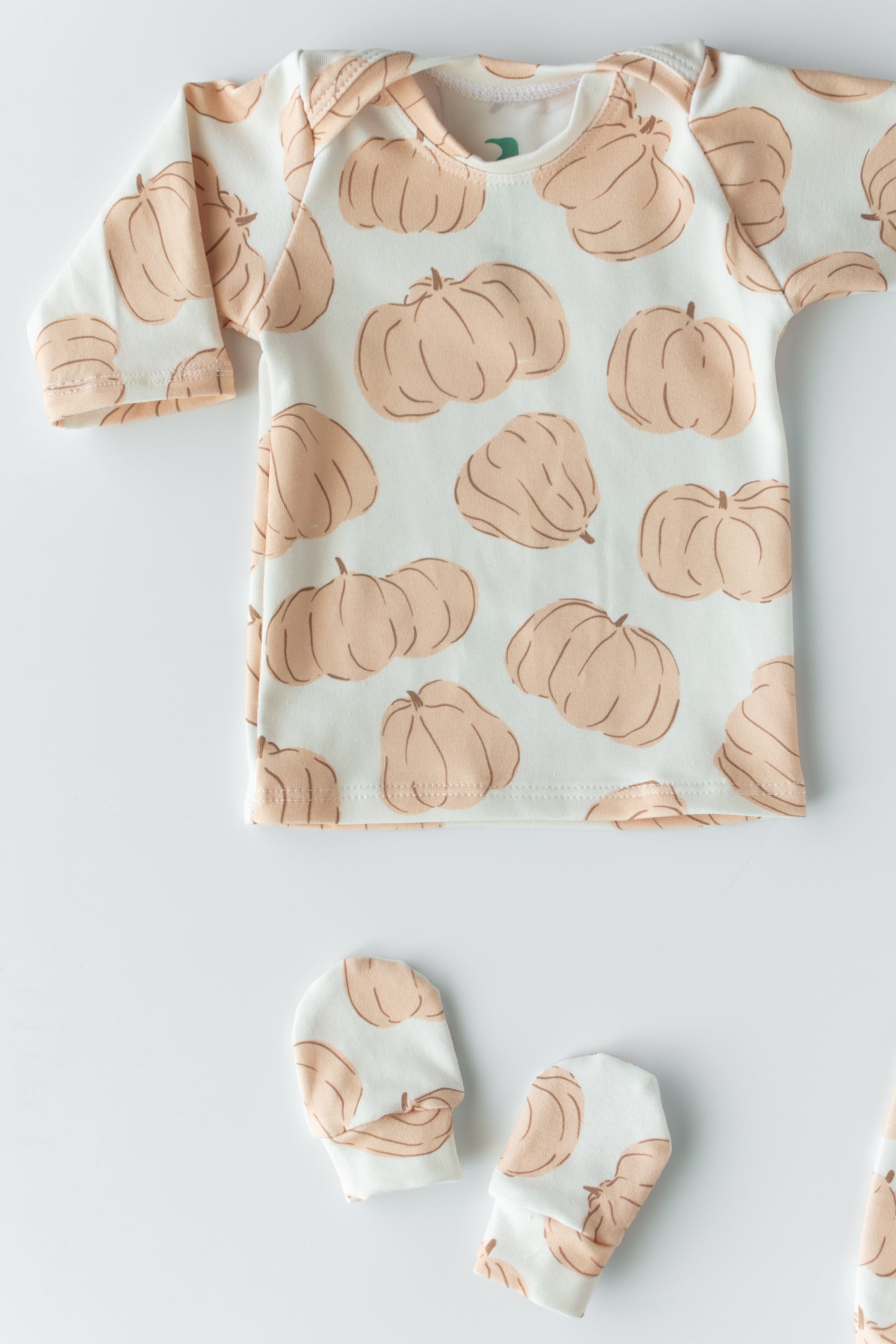 Pumpkin Baby Outfit Set Pants Shirt Hat and Mittens