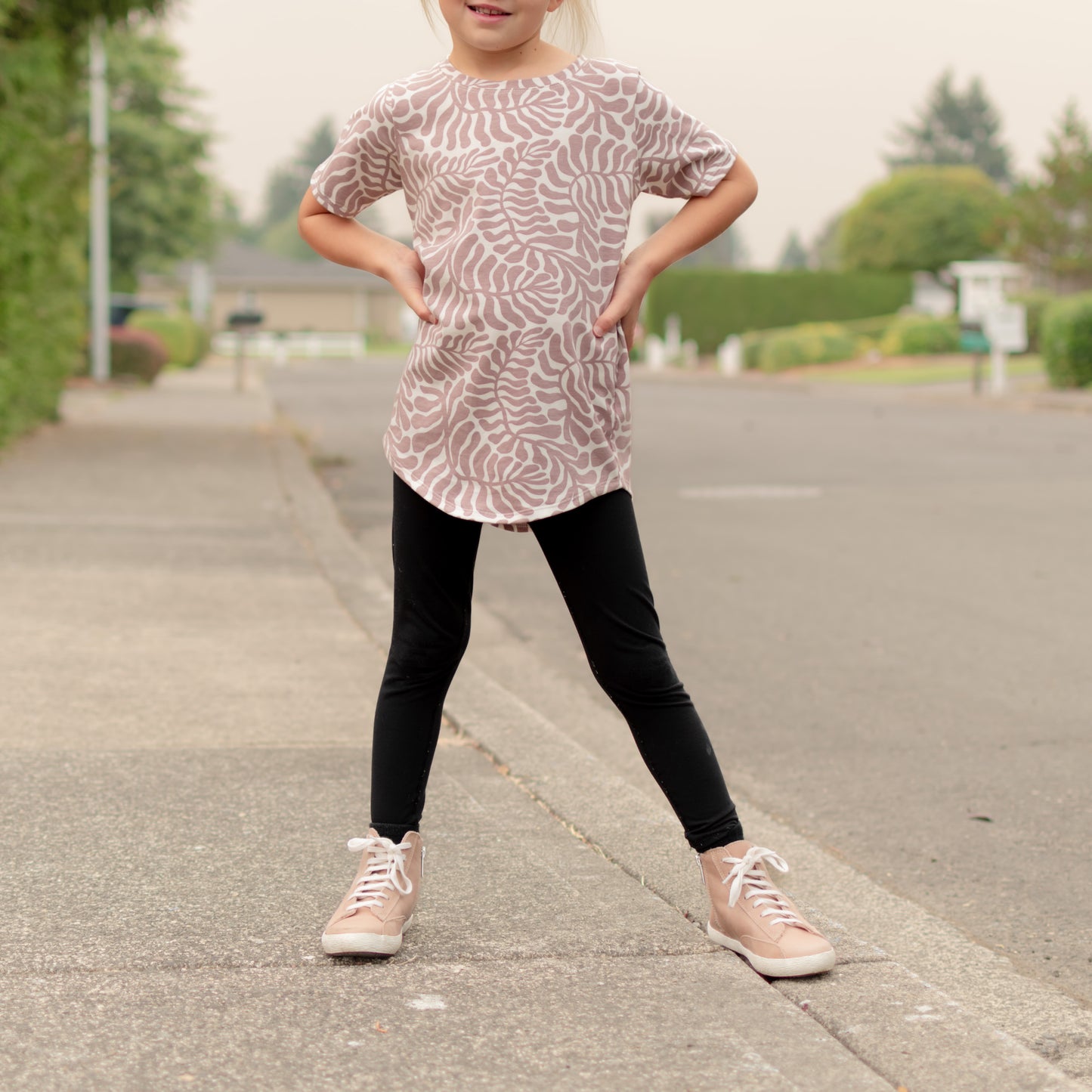 Mauve Fern Print T-shirt