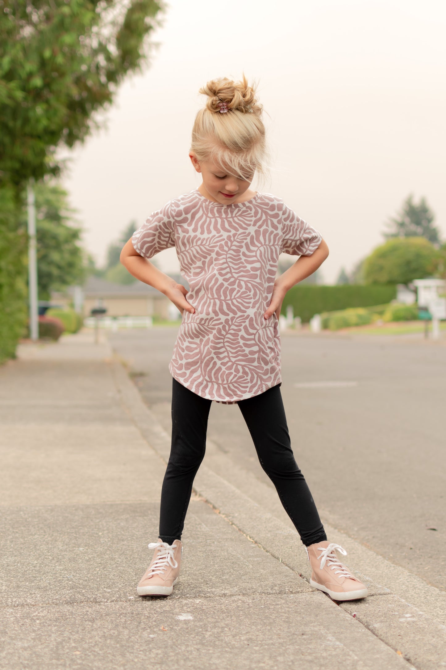 Mauve Fern Print T-shirt