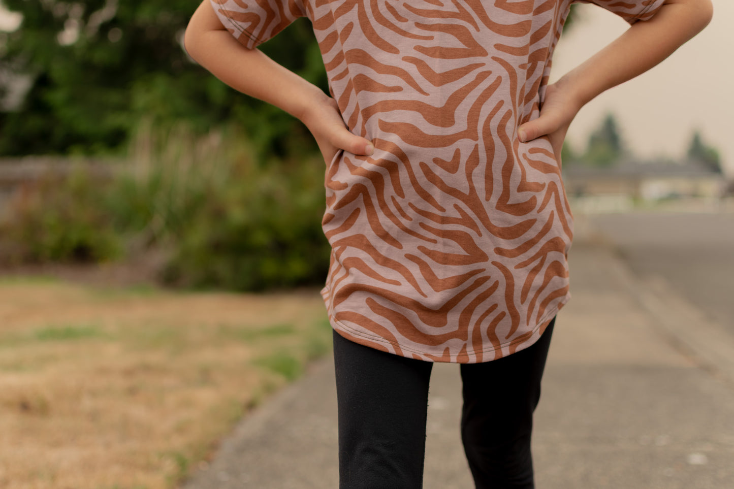 Mauve Abstract Print T-shirt