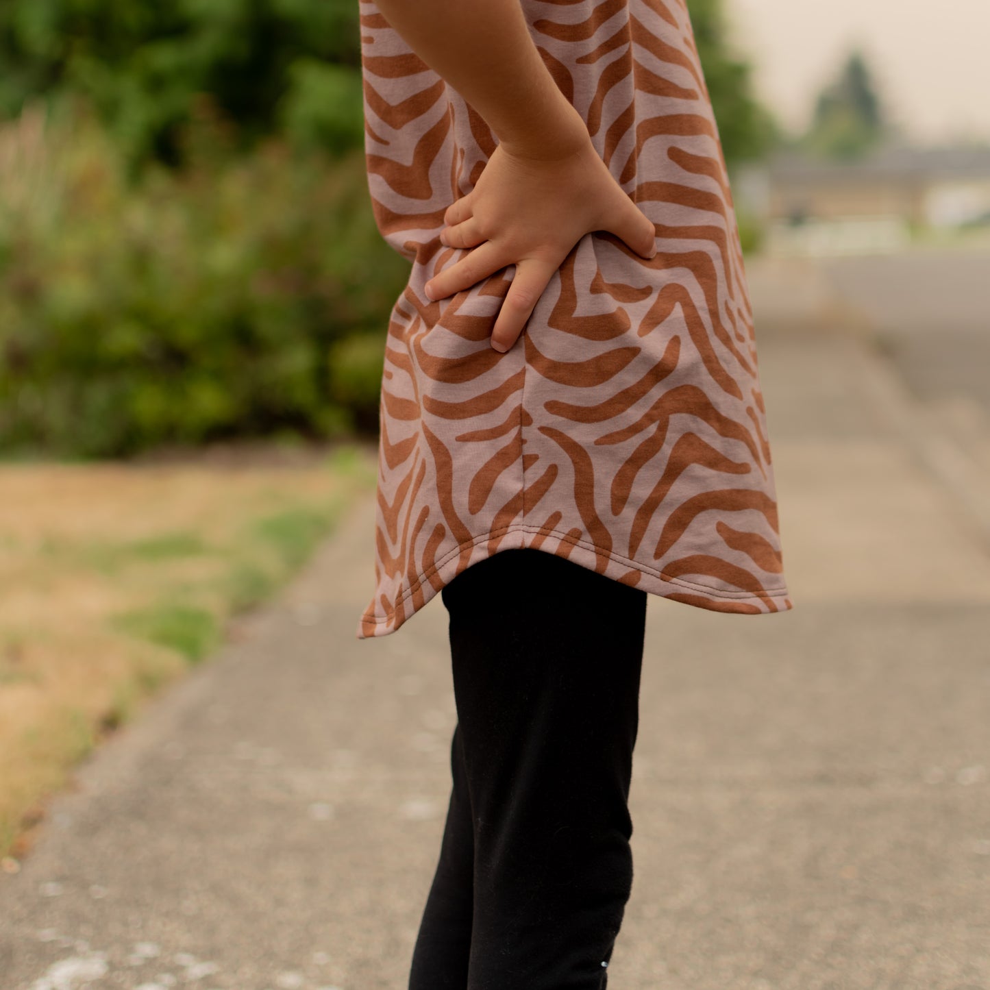 Mauve Abstract Print T-shirt