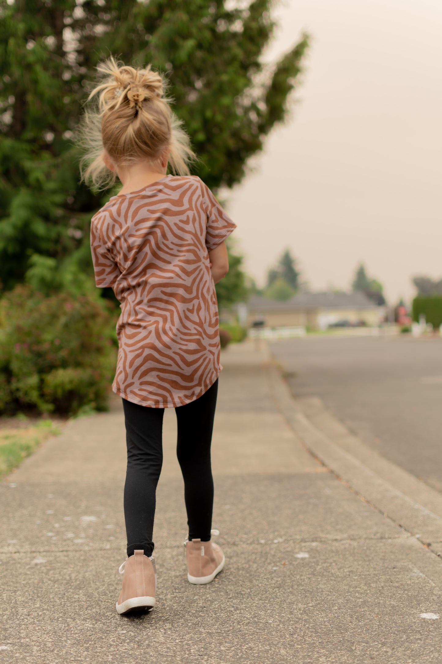Mauve Abstract Print T-shirt