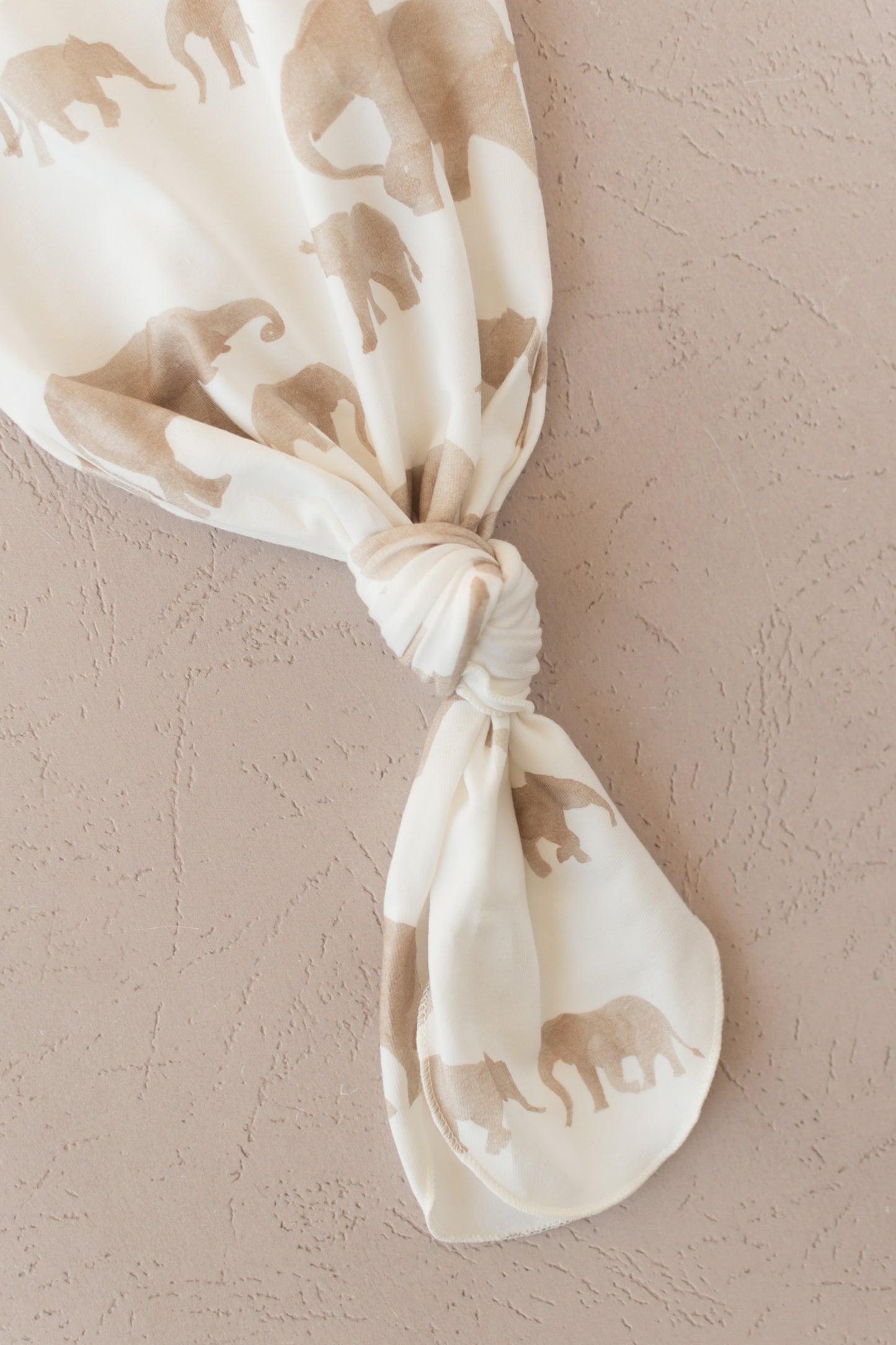 Elephant Baby Knotted Gown and Hat Set