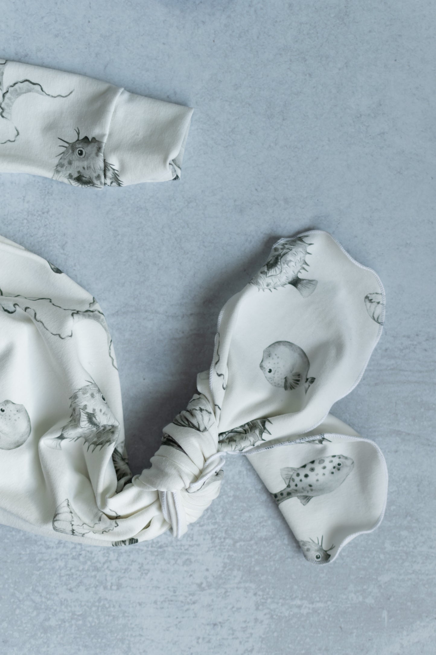 Jellyfish Baby Knotted Gown and Hat Set