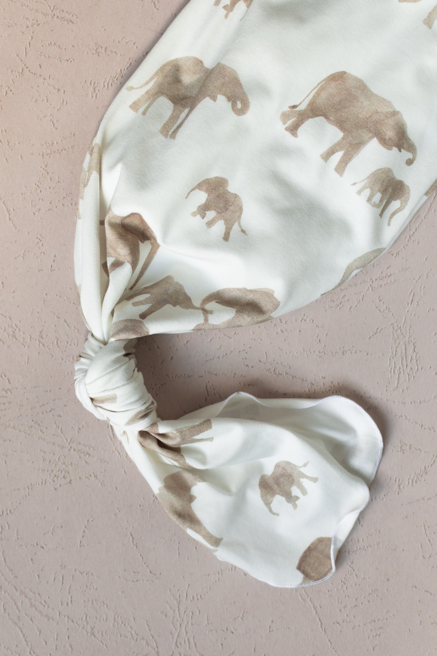 Elephant Baby Knotted Gown and Hat Set