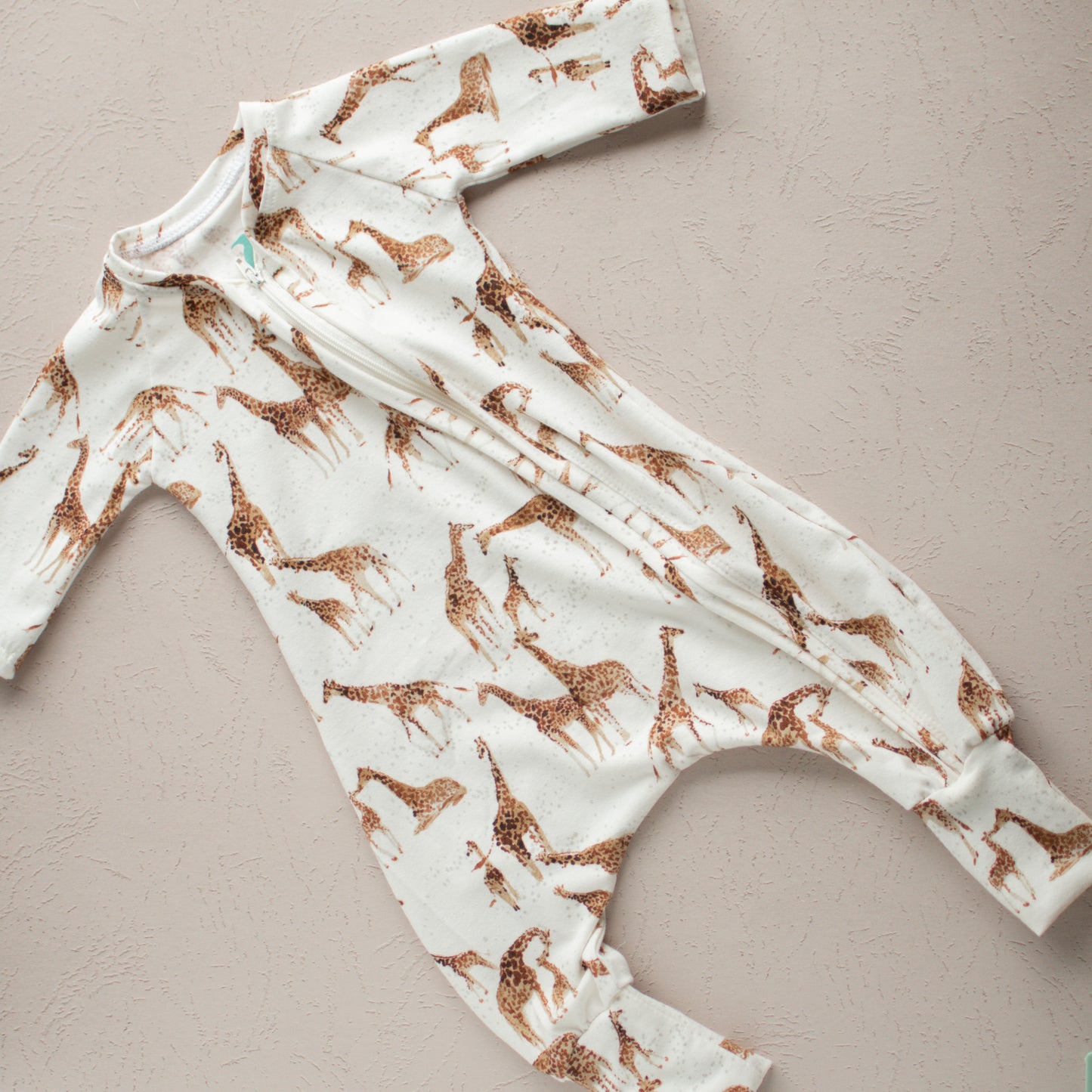 Giraffe Baby Zip Romper Outfit Long Sleeve One Piece Romper