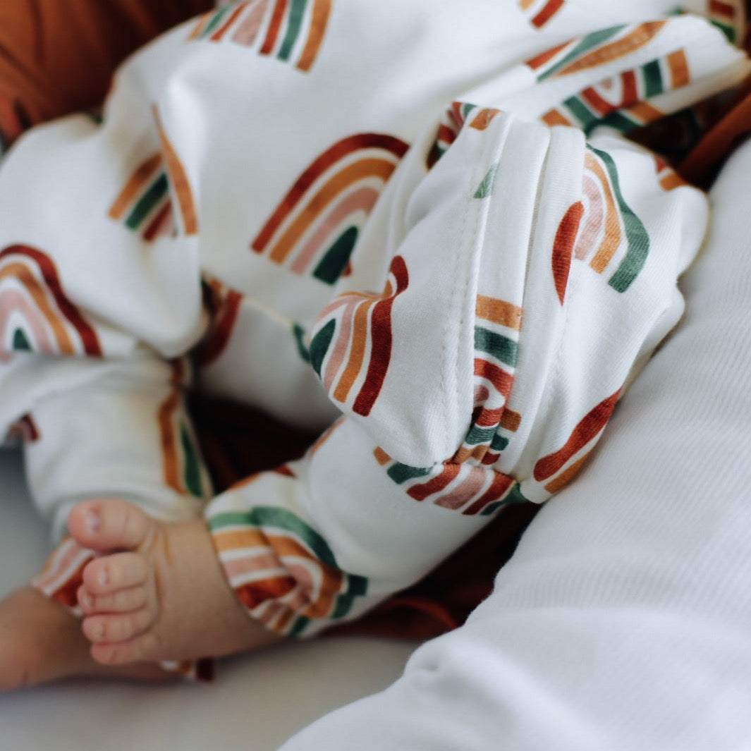 Rainbow Baby Zip Romper Outfit Long Sleeve One Piece Romper