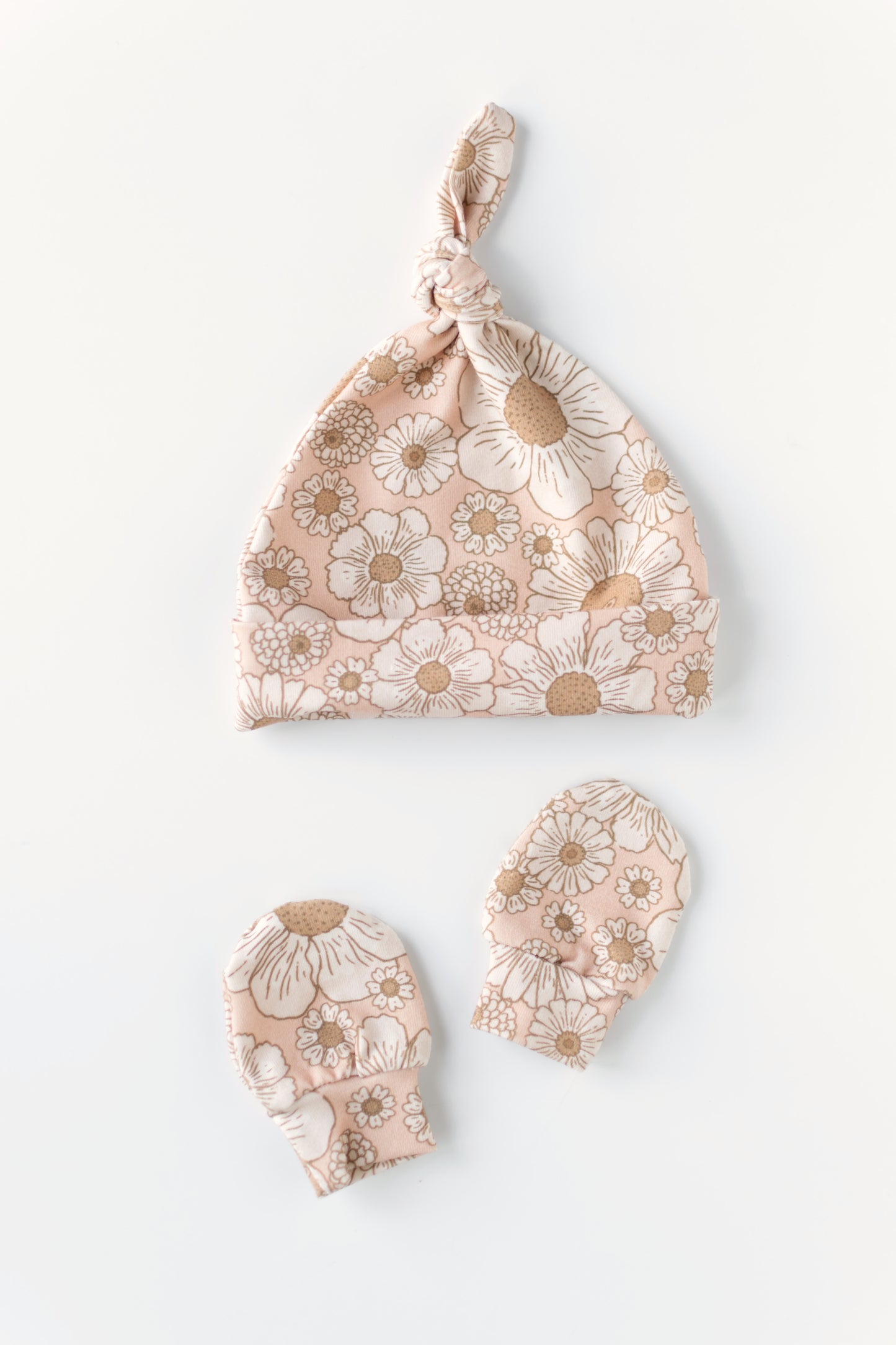 Flower Baby Knotted Gown and Hat Set