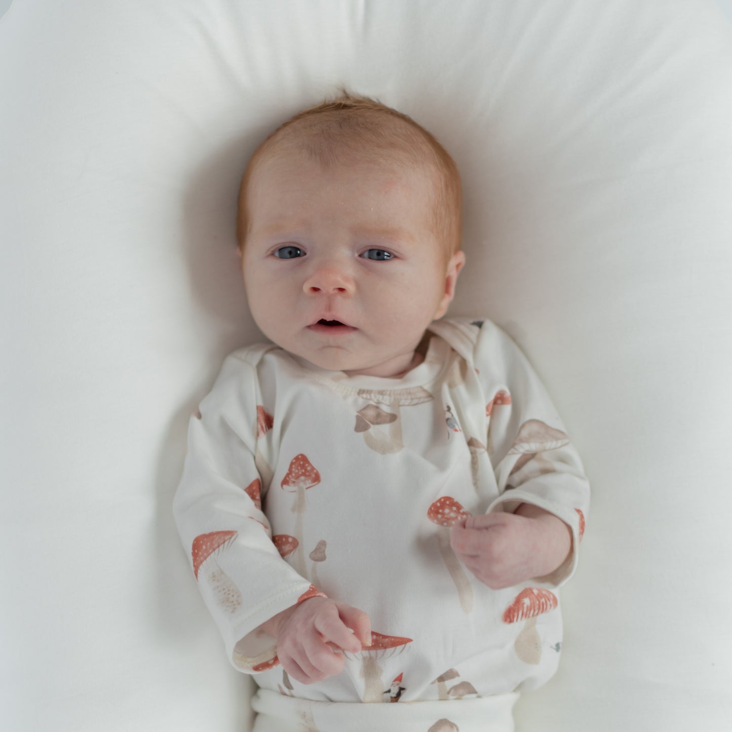 Mushroom Baby Outfit Set Pants Shirt Hat and Mittens