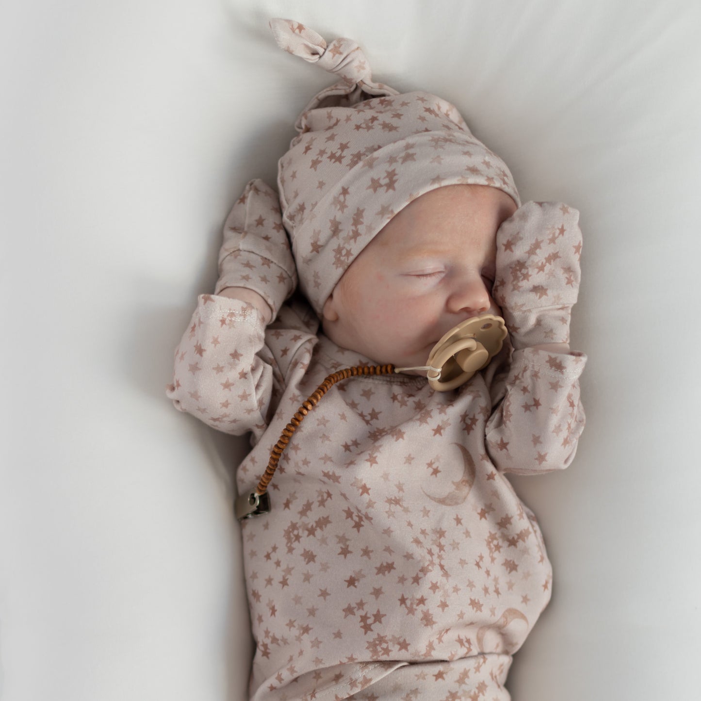 Moon and Star Baby Outfit Set Pants Shirt Hat and Mittens