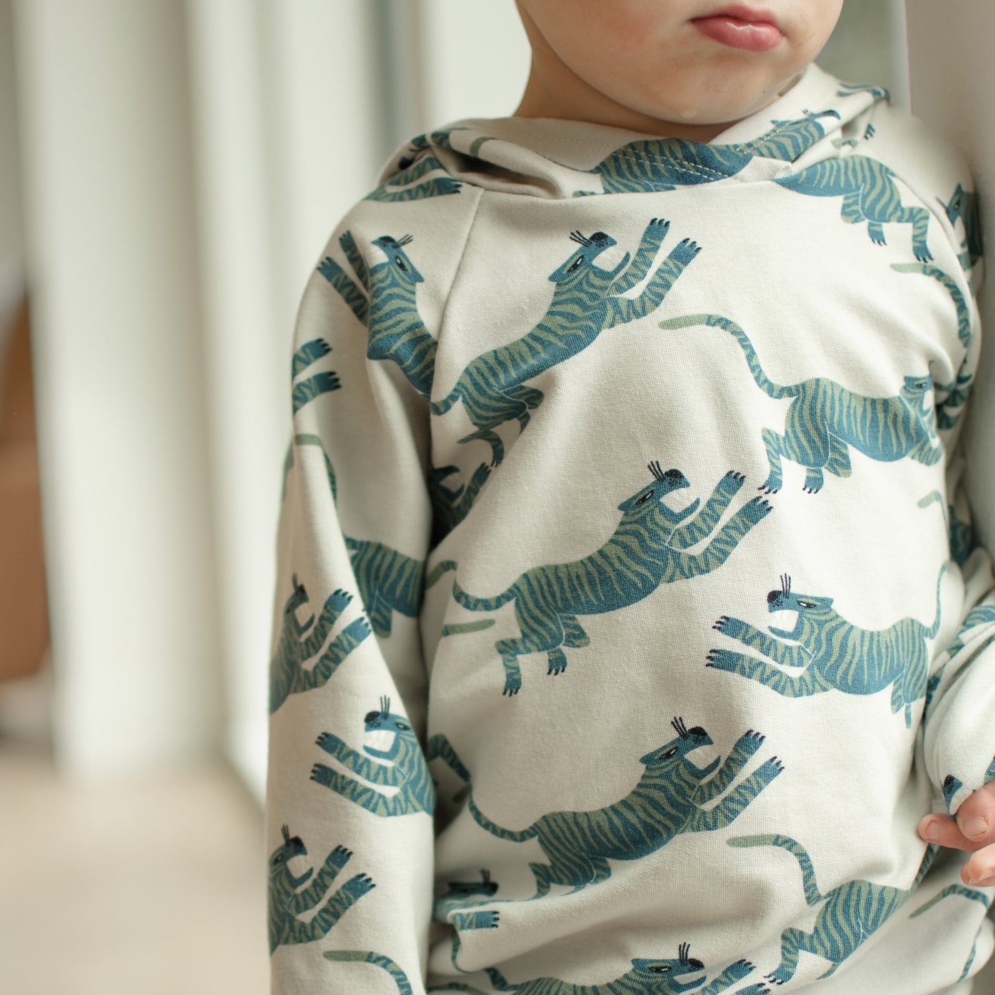 Blue Tiger Print Sweatshirt