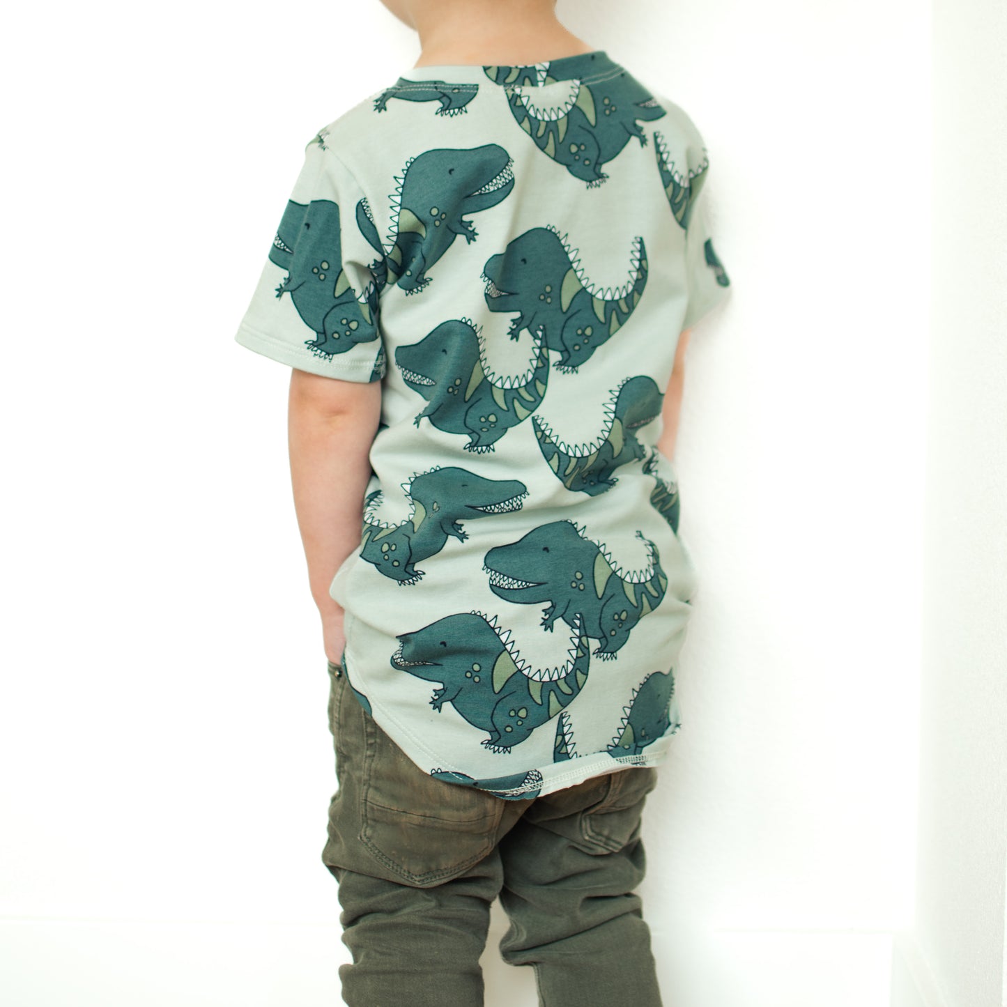 Green Dinosaur T-shirt Long Length