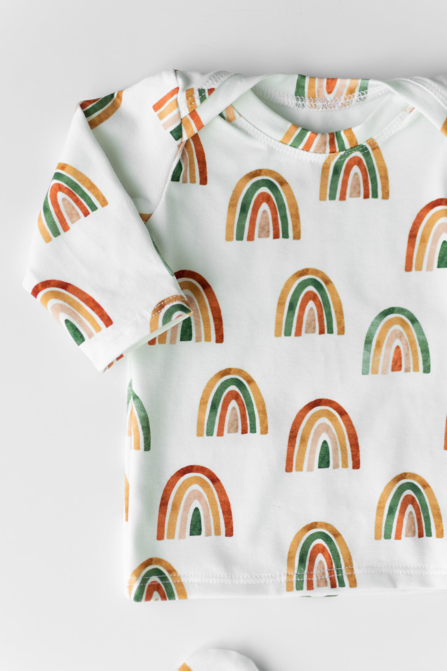 Rainbow Baby Outfit Set Pants Shirt Hat and Mittens