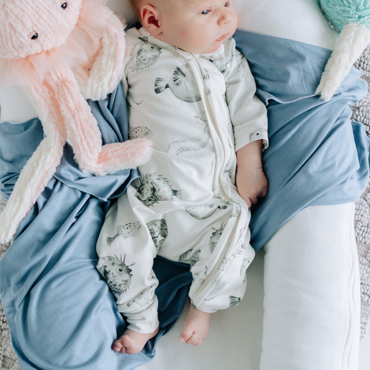 Jellyfish Baby Zip Romper Outfit Long Sleeve One Piece Romper