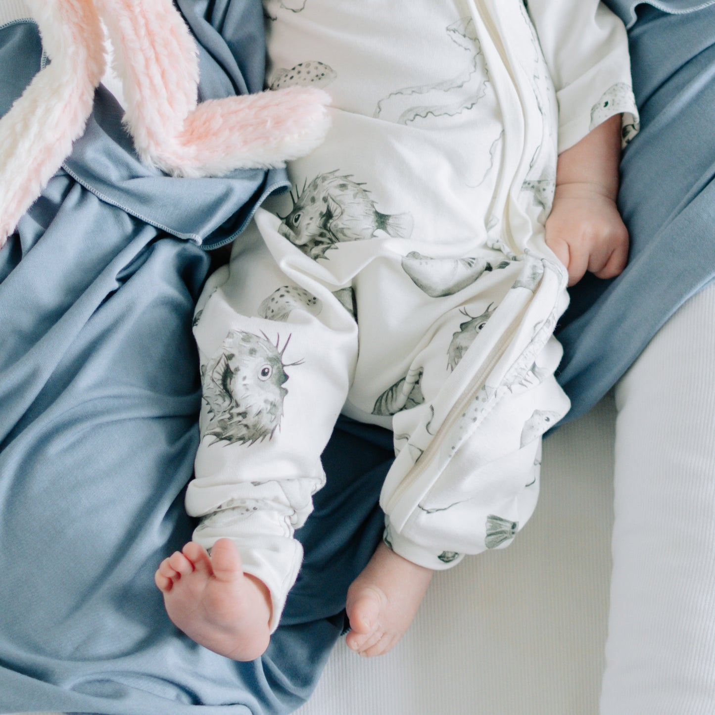 Jellyfish Baby Zip Romper Outfit Long Sleeve One Piece Romper