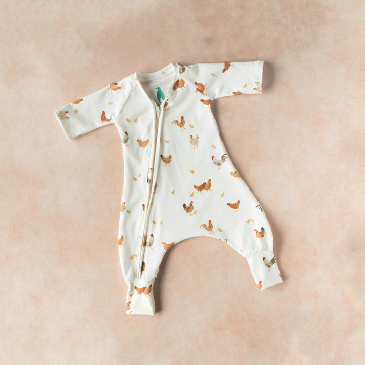 Chicken Baby Zip Romper Outfit Long Sleeve One Piece Romper – Bright + Tiny
