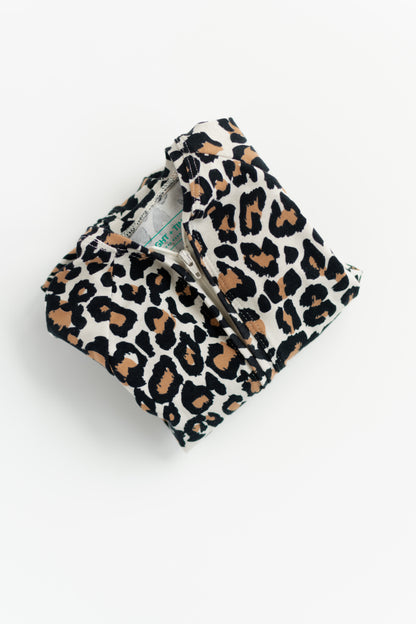 Leopard Print Baby Zip Romper Outfit Short Sleeve One Piece Romper