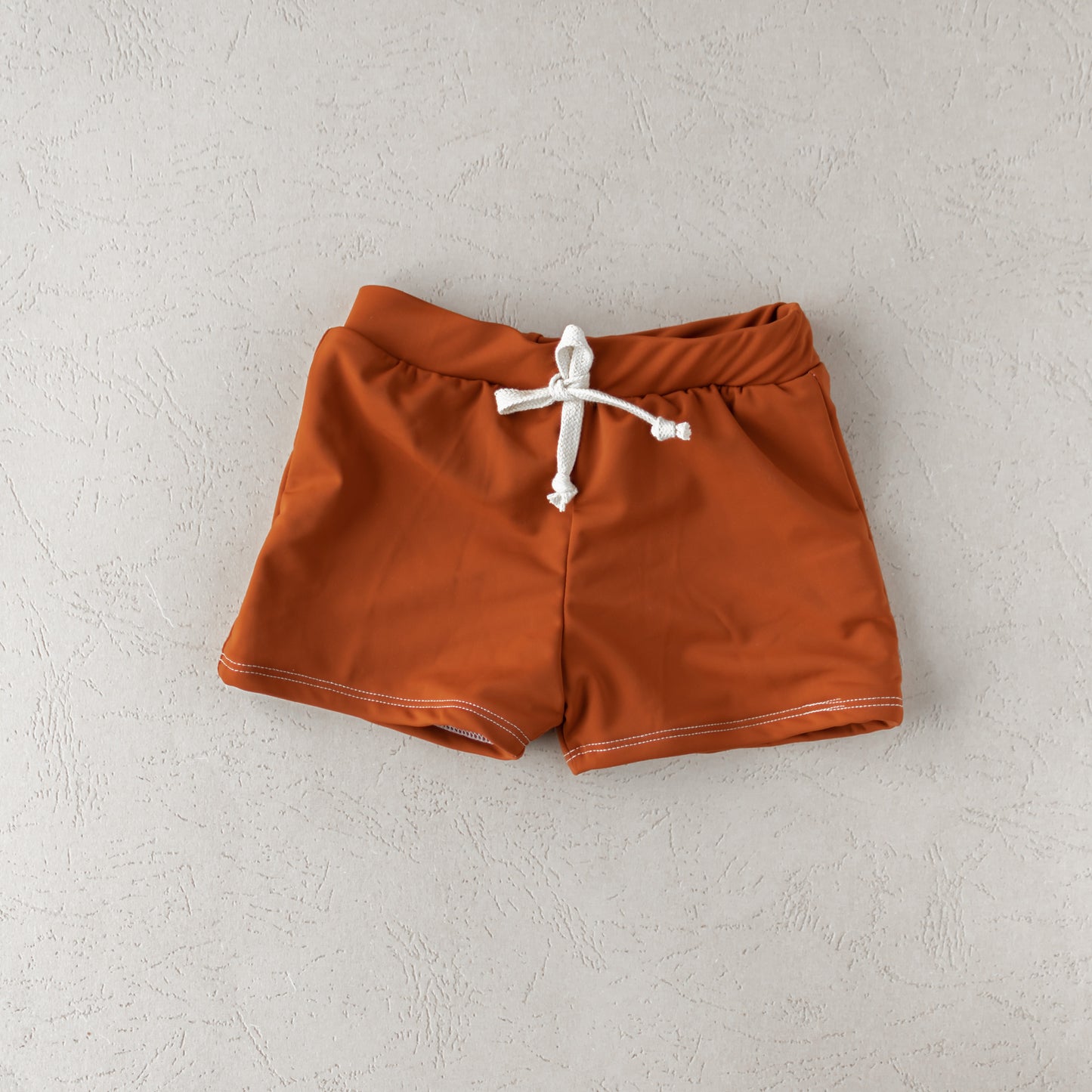 Boy Swim Shorts | European Style Swimwear | Handmade in USA | Rust