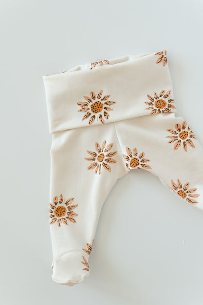 Sunflower Baby Outfit Set Pants Shirt Hat and Mittens