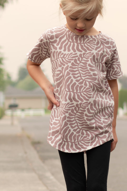 Mauve Fern Print T-shirt