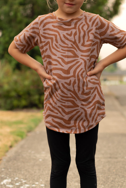 Mauve Abstract Print T-shirt