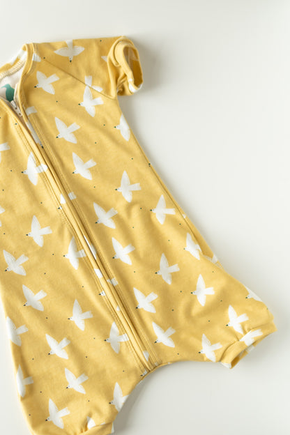 Yellow Dove Baby Zip Romper Outfit Short Sleeve One Piece Romper
