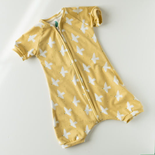 Yellow Dove Baby Zip Romper Outfit Short Sleeve One Piece Romper