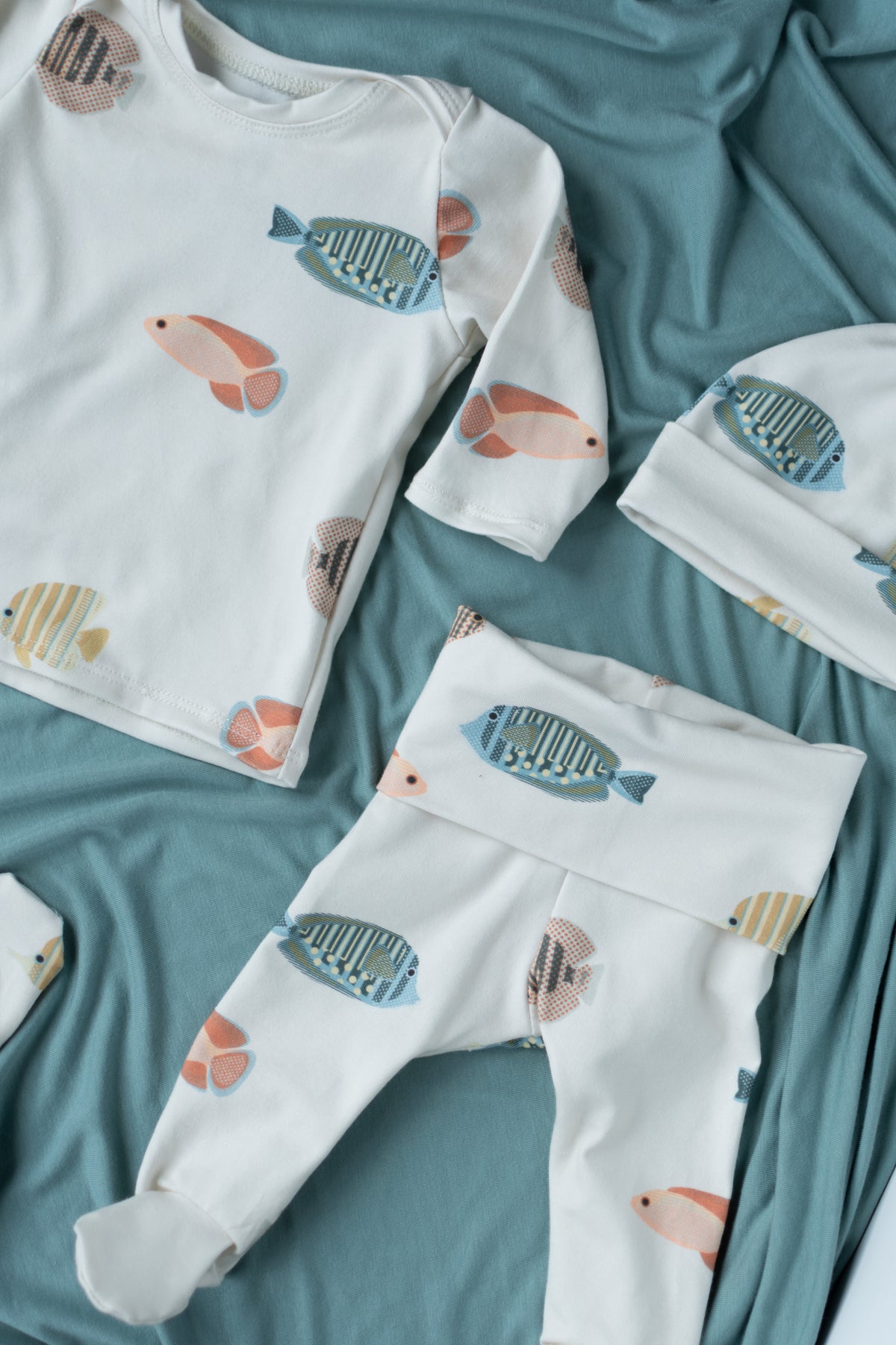 Organic Baby Outfit Set | Handmade Newborn Clothes | OEKO-TEX | Fish ...