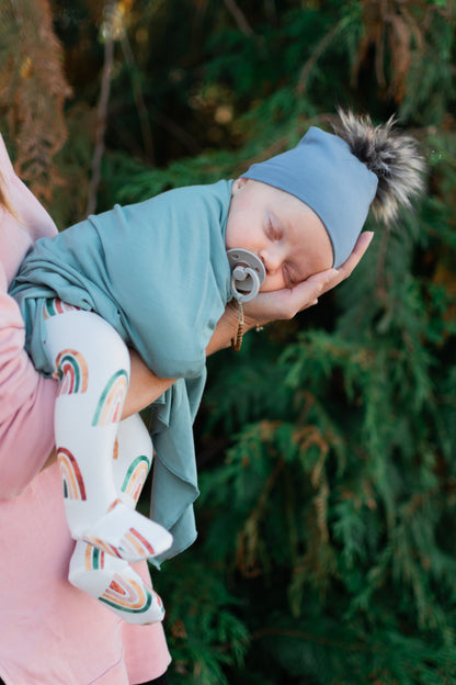 Rainbow Baby Outfit Set Pants Shirt Hat and Mittens