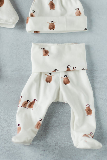 Penguin Baby Outfit Set Pants Shirt Hat and Mittens